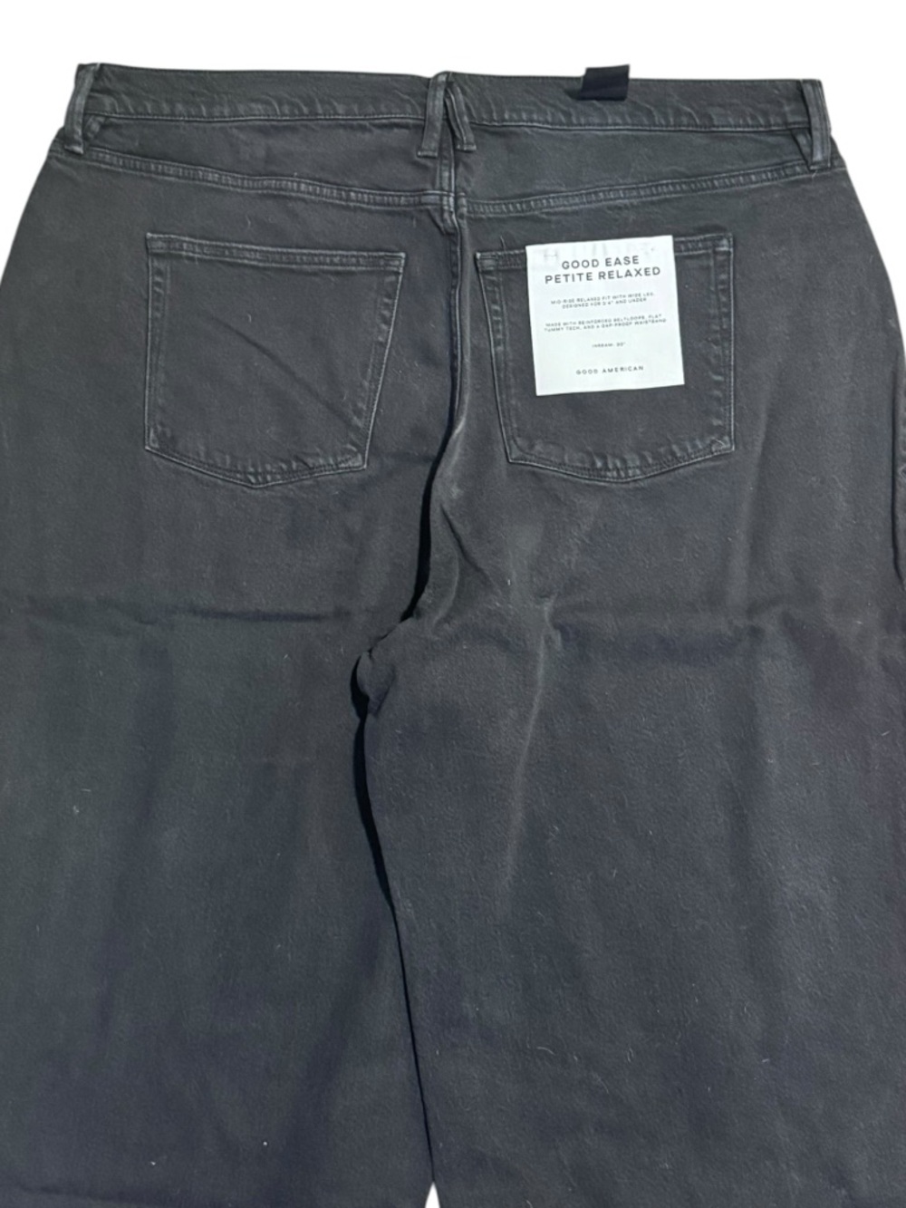 GOOD AMERICAN Ease Relaxed Wide Leg Jeans 18 Petite Black $169 Retail NWT - Picture 9 of 11
